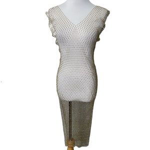 SUMMERHAUS x Beach Bunny Good As Gold Metallic Embellished Woven Cover Up